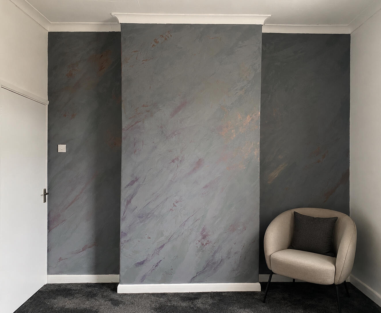 Slate paint effect feature wall
